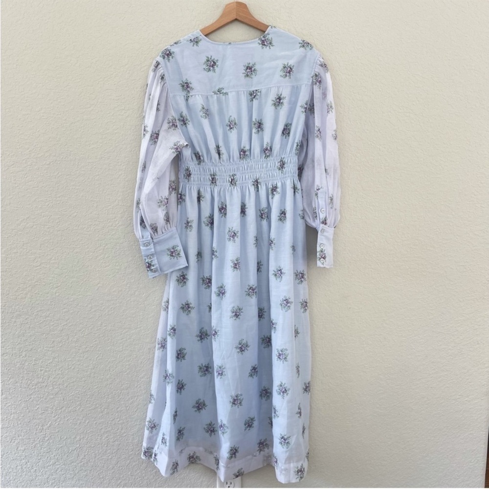 GANNI Light Blue Floral Midi Dress - Picture 11 of 13